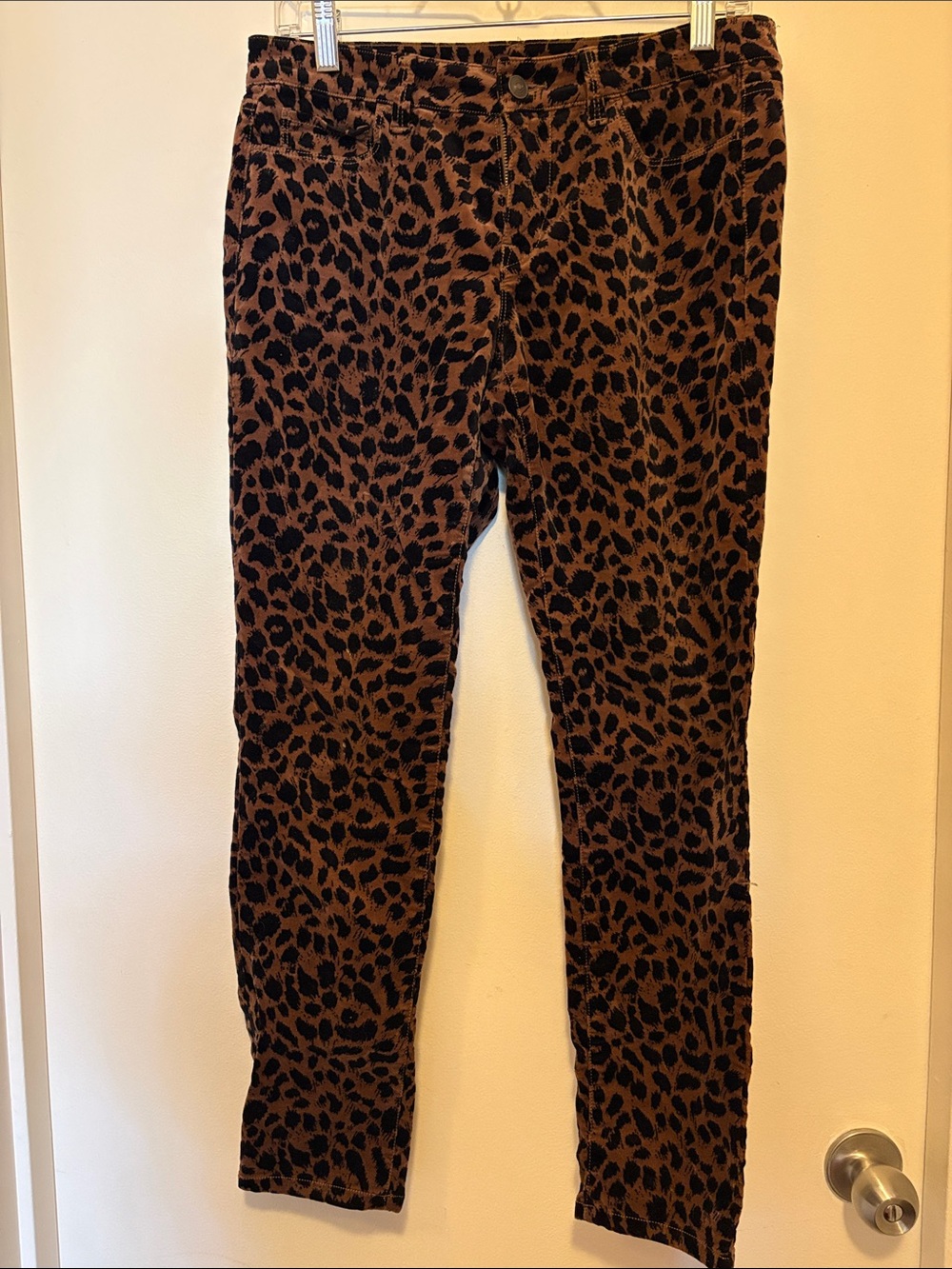 LOFT Leopard Print High Waist Skinny Velvet Soft Corduroy Pants Jeans Sz 27/4P - Picture 4 of 8